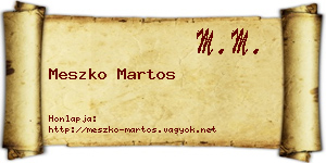 Meszko Martos névjegykártya